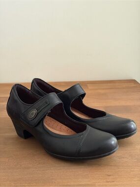 Rockport Cobb Hill Abigail Black Leather Mary Jane Pumps Comfort Shoes Size 10